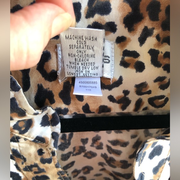 Chico's Women's Size 4 Leopard Print Button Down Sleeveless Midi Front Pockets - Picture 3 of 6